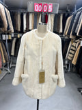 White velvet-finish mink coat with a round-neck design.005