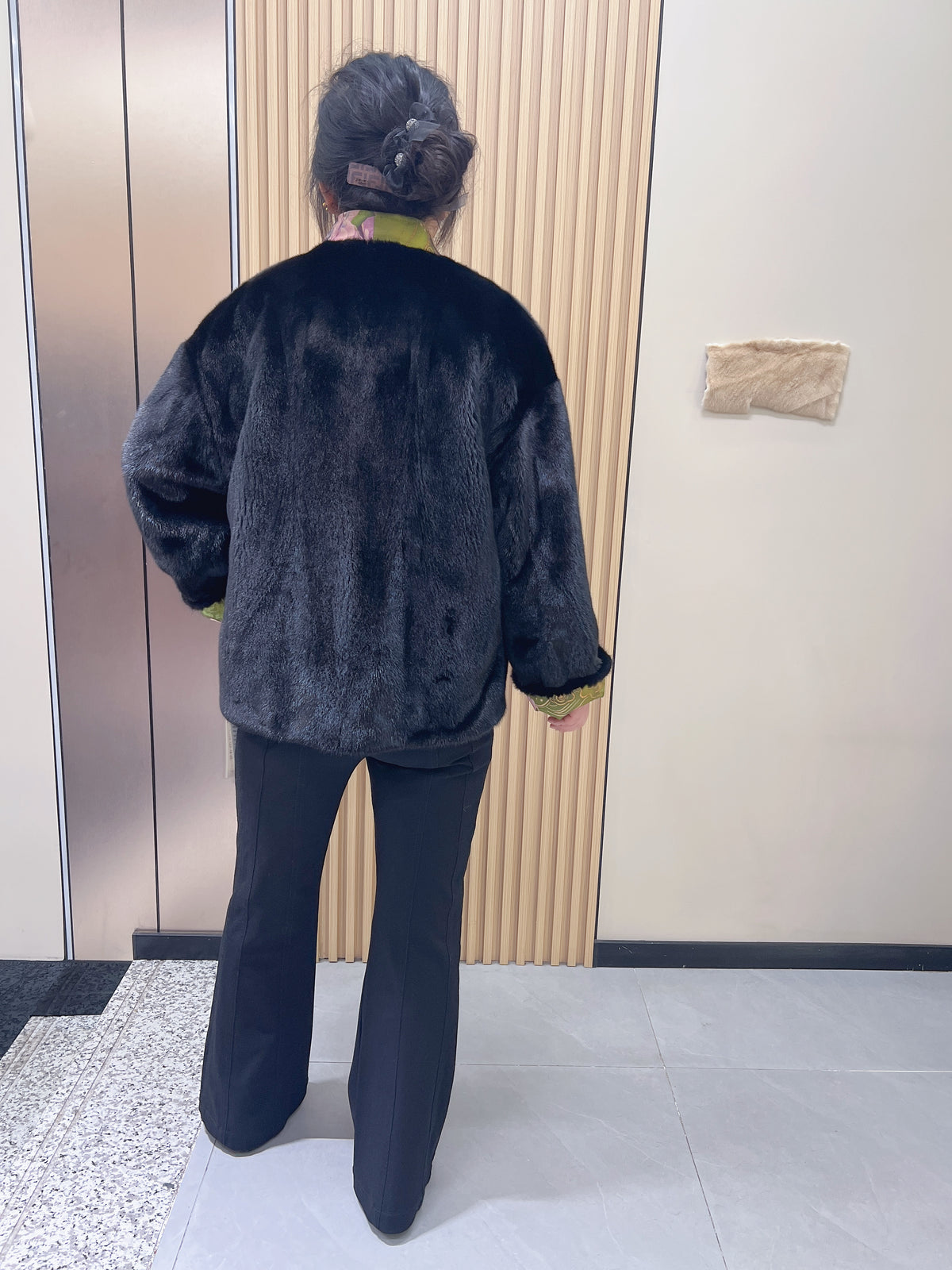 No. 203 Reversible Black Mink Coat (Chinese-style design)