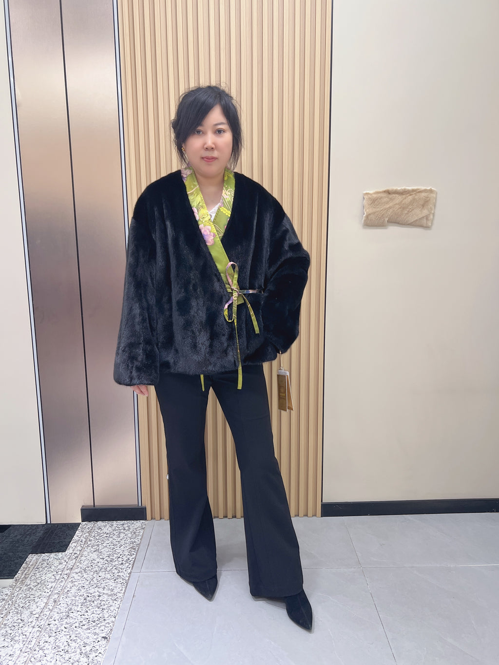 No. 203 Reversible Black Mink Coat (Chinese-style design)