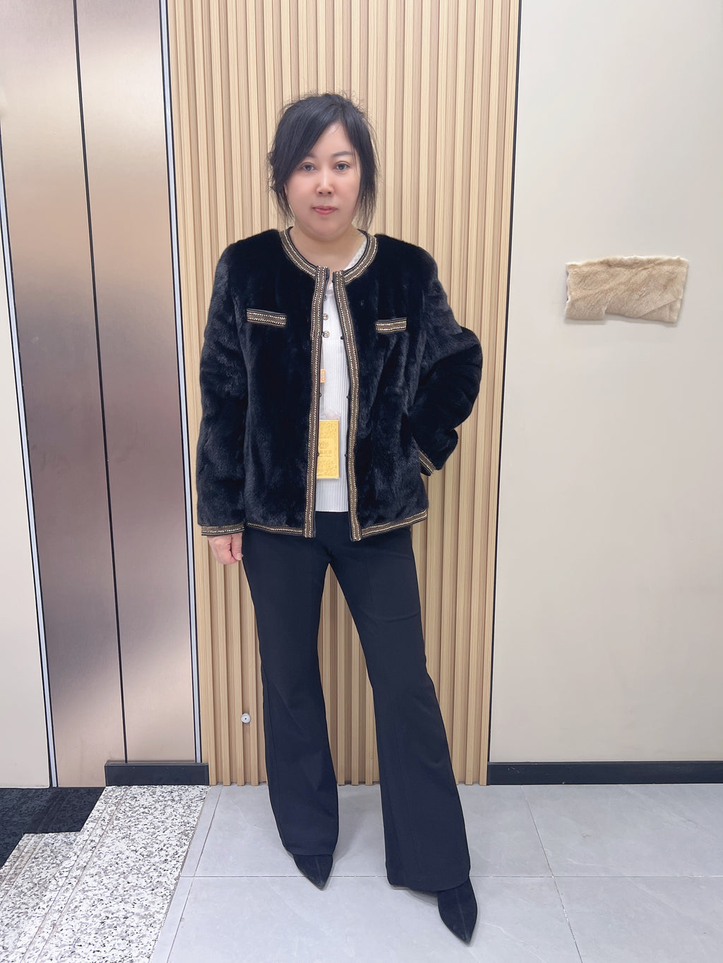 No. 199 Black Mink Fur Coat (Chanel Style)