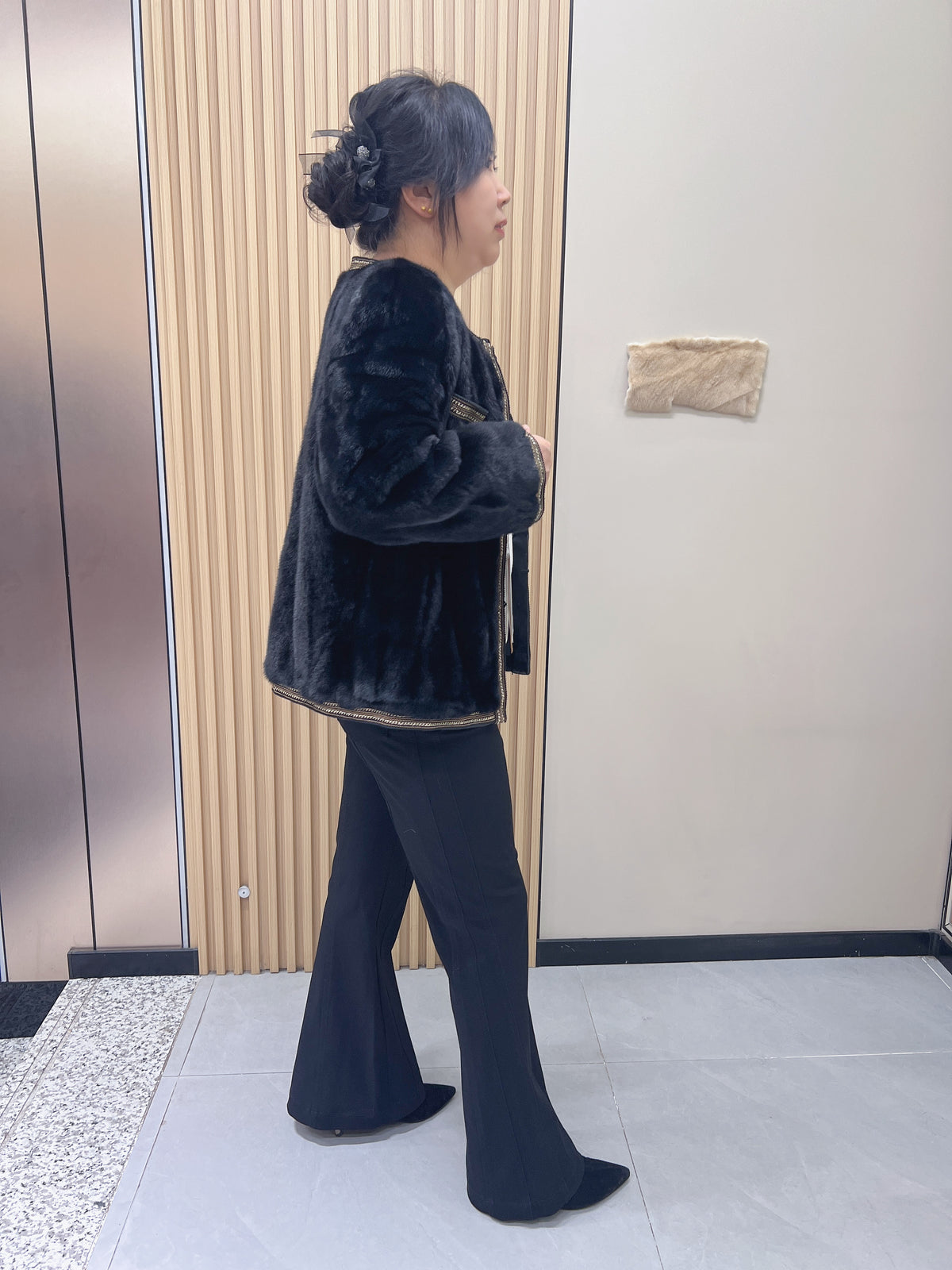 No. 199 Black Mink Fur Coat (Chanel Style)