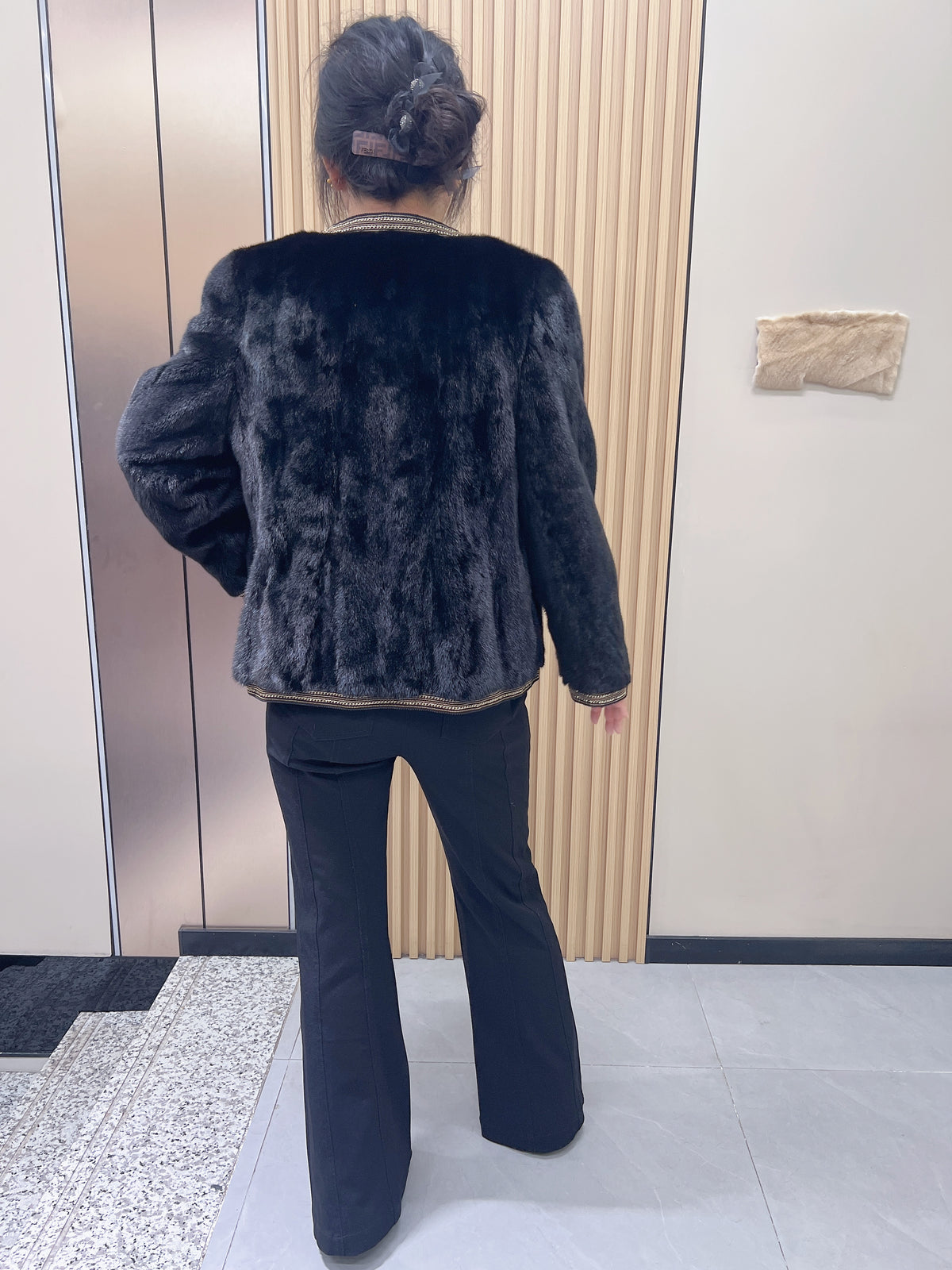 No. 199 Black Mink Fur Coat (Chanel Style)