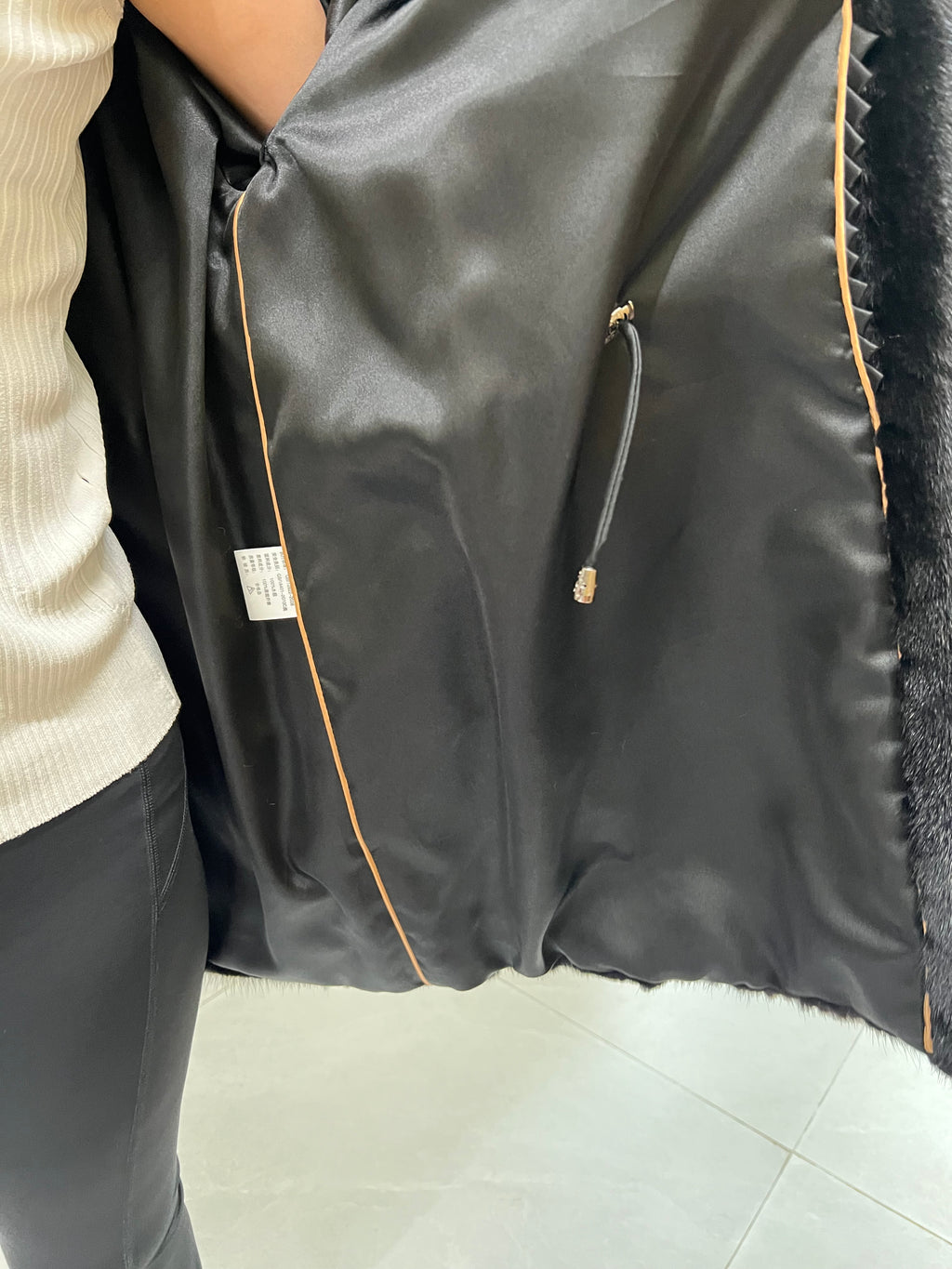 No. 222 Black Mink Fur Coat (Suit Collar)