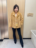 No. 249 Golden Mink Fur Coat (with convertible stand collar)