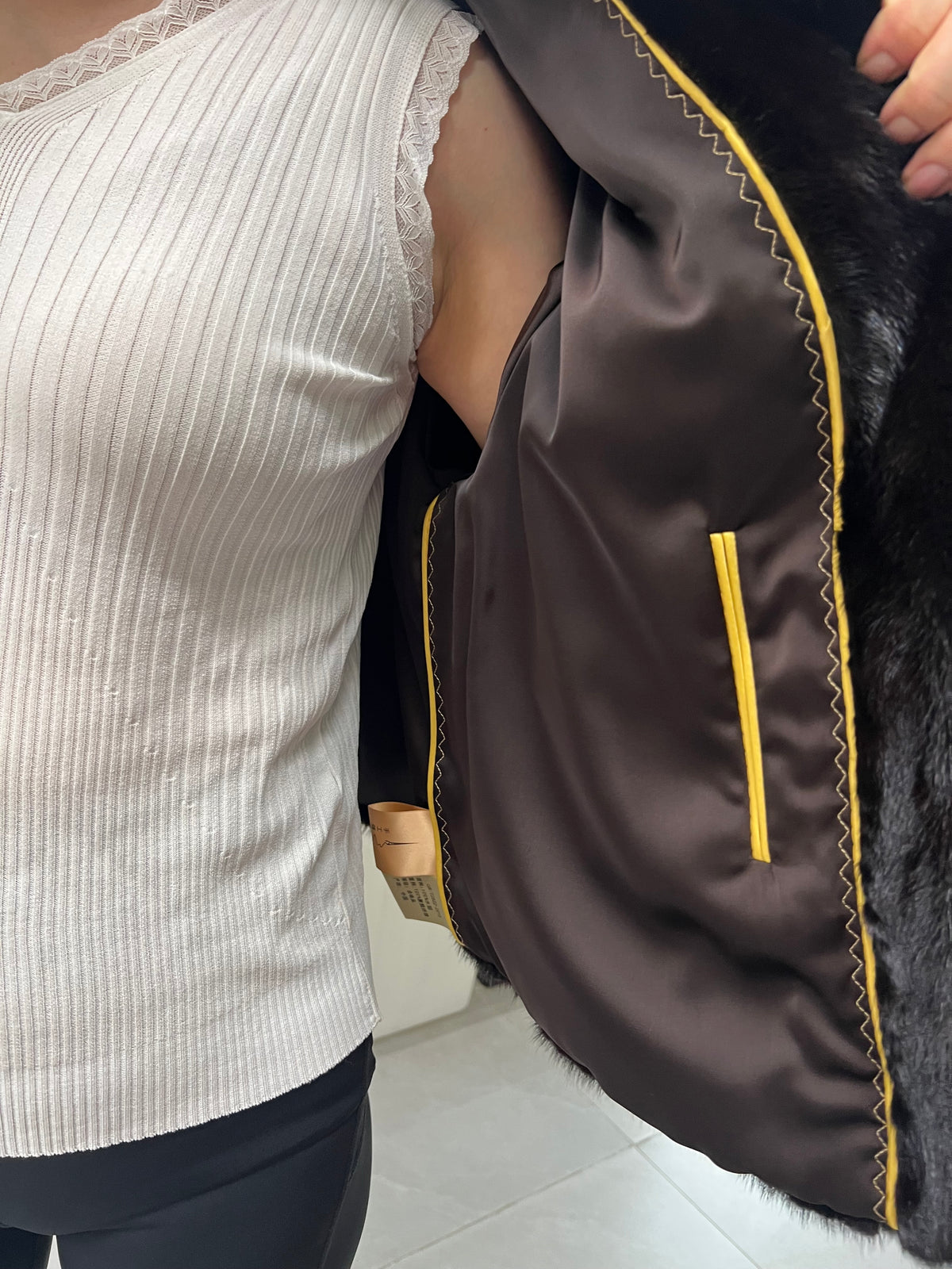 No. 248 Dark Brown Stand-Collar Mink Fur Coat