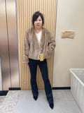 No. 243 Light Brown Stand-Collar Mink Fur Coat