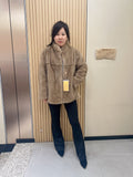 No. 259 Light Brown Stand-Collar Mink Fur Coat