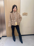 No. 264 Light Brown Stand-Collar Mink Fur Coat