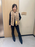 No. 260 Light Brown Horizontal-Stitched Mink Vest (Collarless)