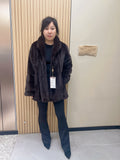 No. 295 Dark Brown Mink Fur Coat (with Convertible Stand Collar)