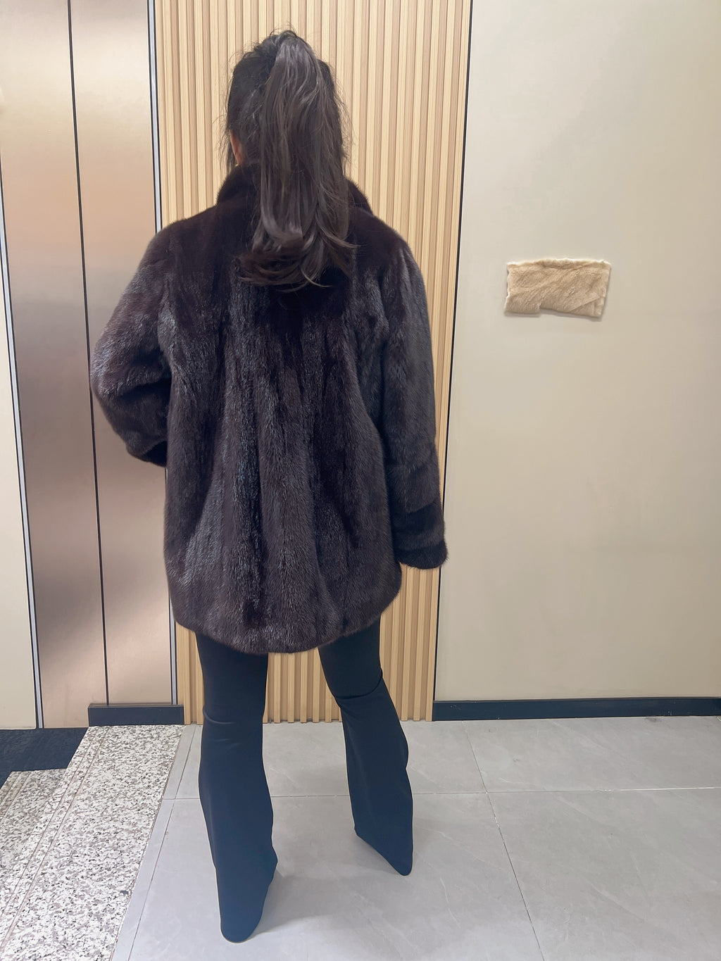 No. 295 Dark Brown Mink Fur Coat (with Convertible Stand Collar)