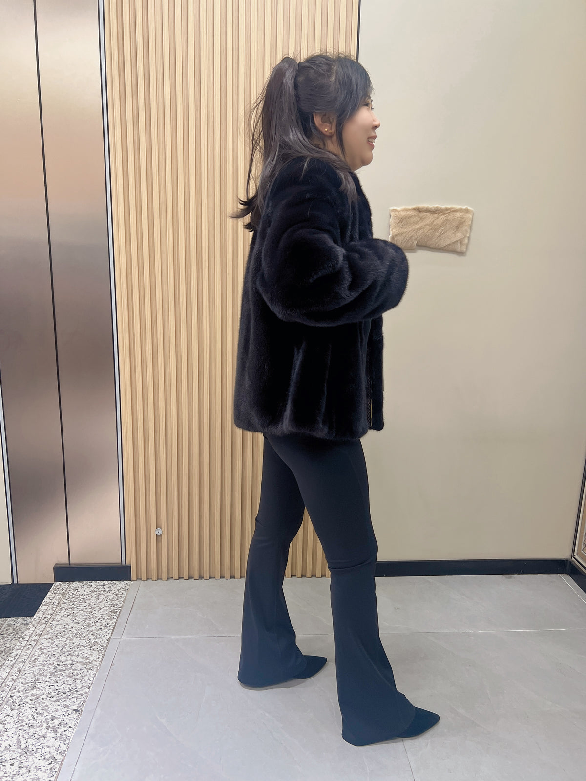 No. 294 Dark Brown Stand-Collar Mink Fur Coat