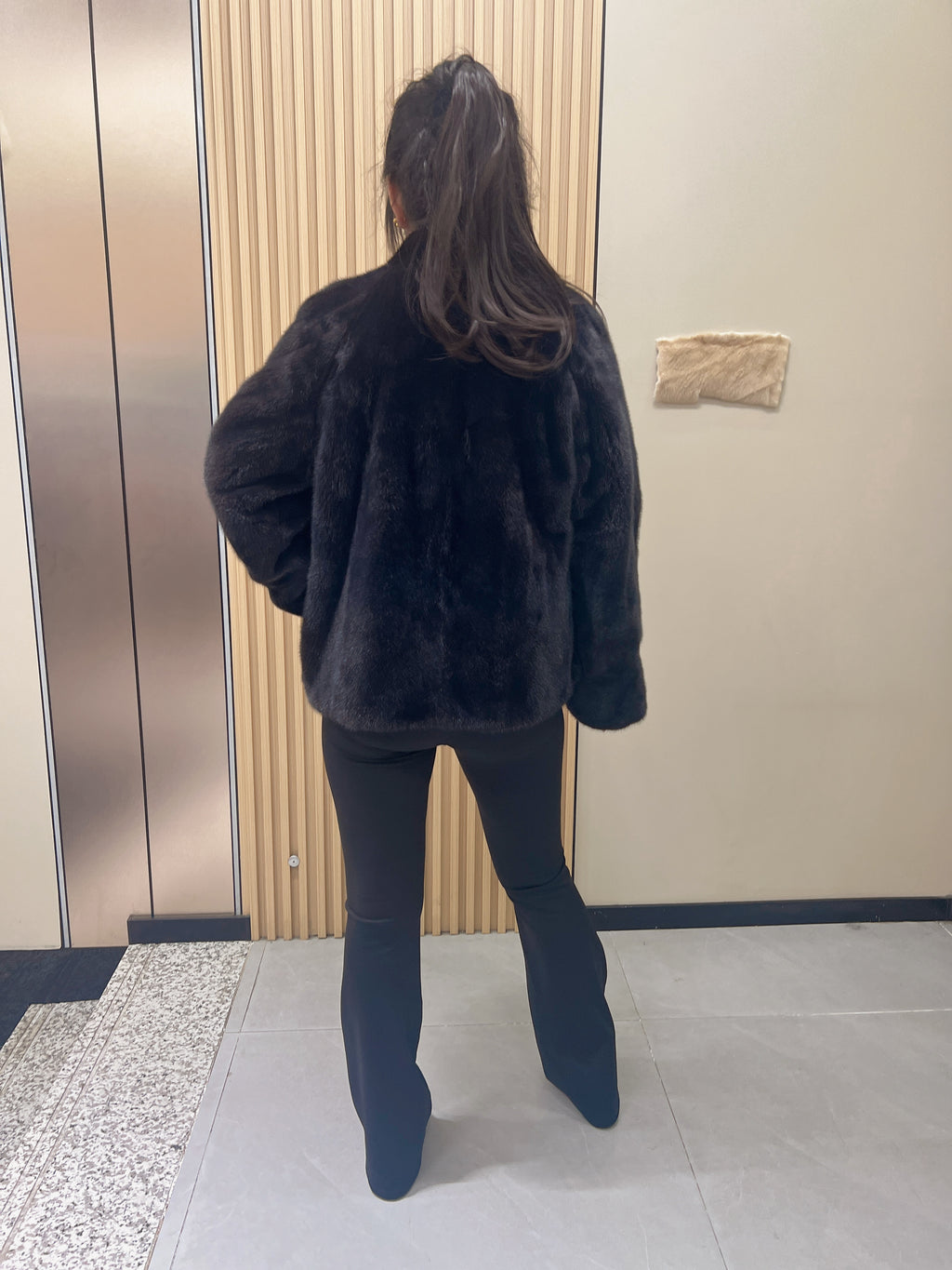 No. 294 Dark Brown Stand-Collar Mink Fur Coat