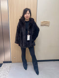 No. 293 Dark Brown Hooded Mink Fur Coat