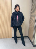 No. 318 Dark Grey Stand-Collar Mink Fur Coat