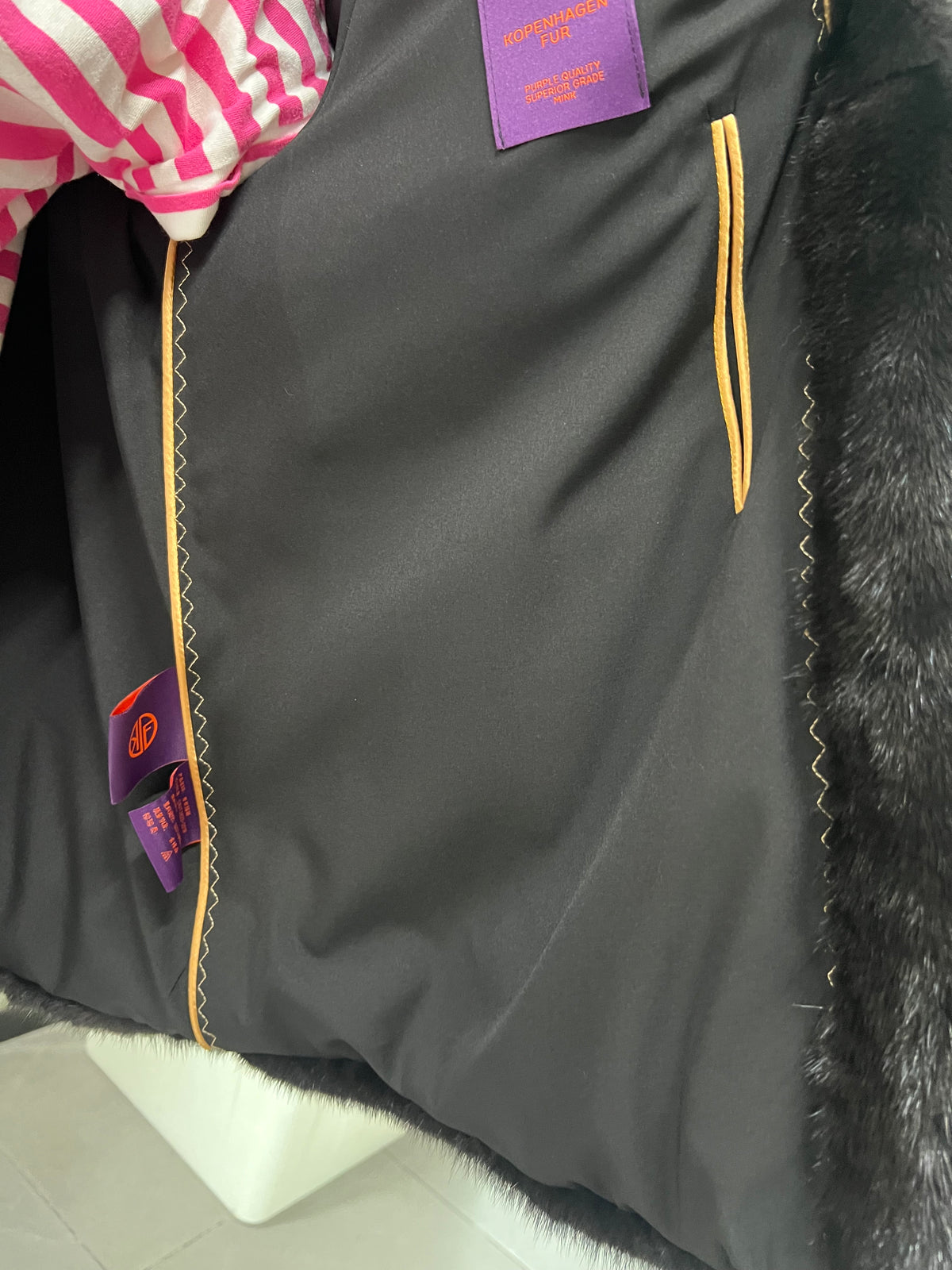 No. 297 Dark Brown V-Neck Mink Fur Coat
