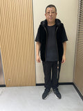 No. 308 Men's Black Hooded Mink Fur Vest