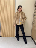 No. 327 Light Brown Stand-Collar Mink Coat