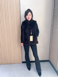 No. 370 Dark Brown Stand-Collar Mink Fur Vest