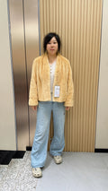 No. 019 Beige V-neck mink coat