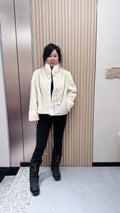 No. 060 Off-white Stand-collar Mink Fur Coat