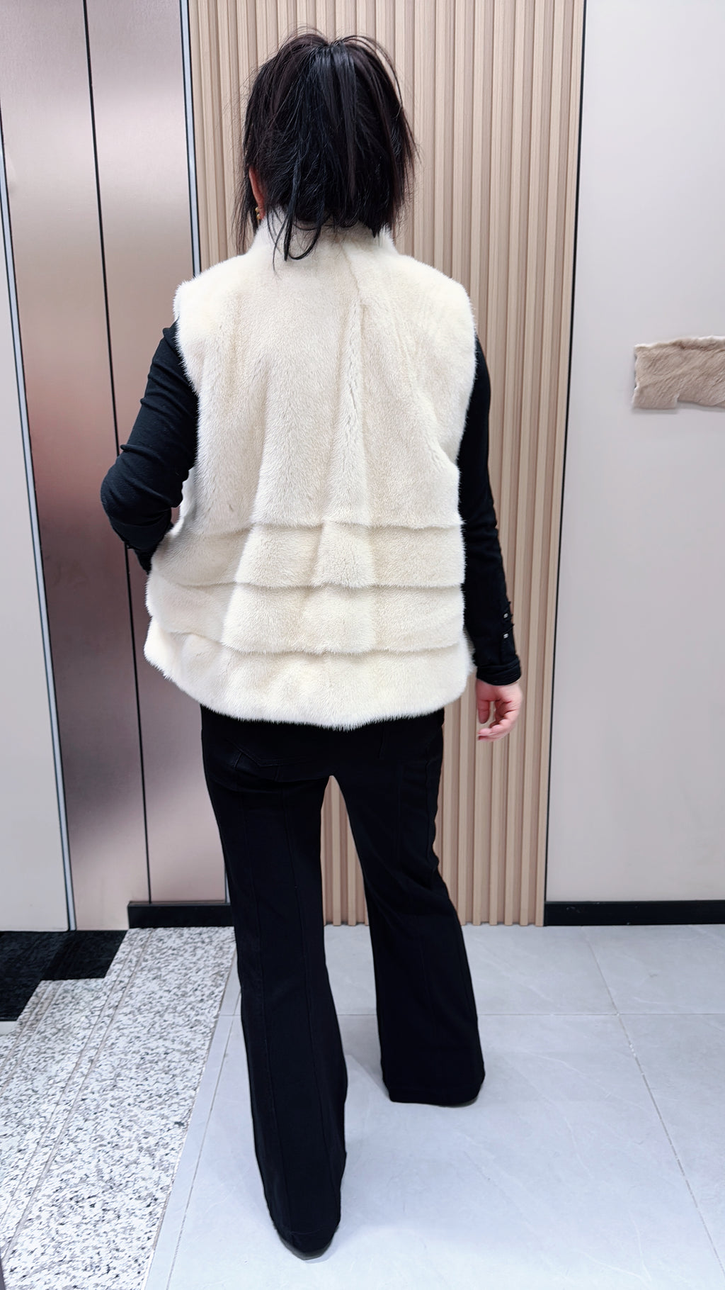 No. 108 Off-white mink fur vest