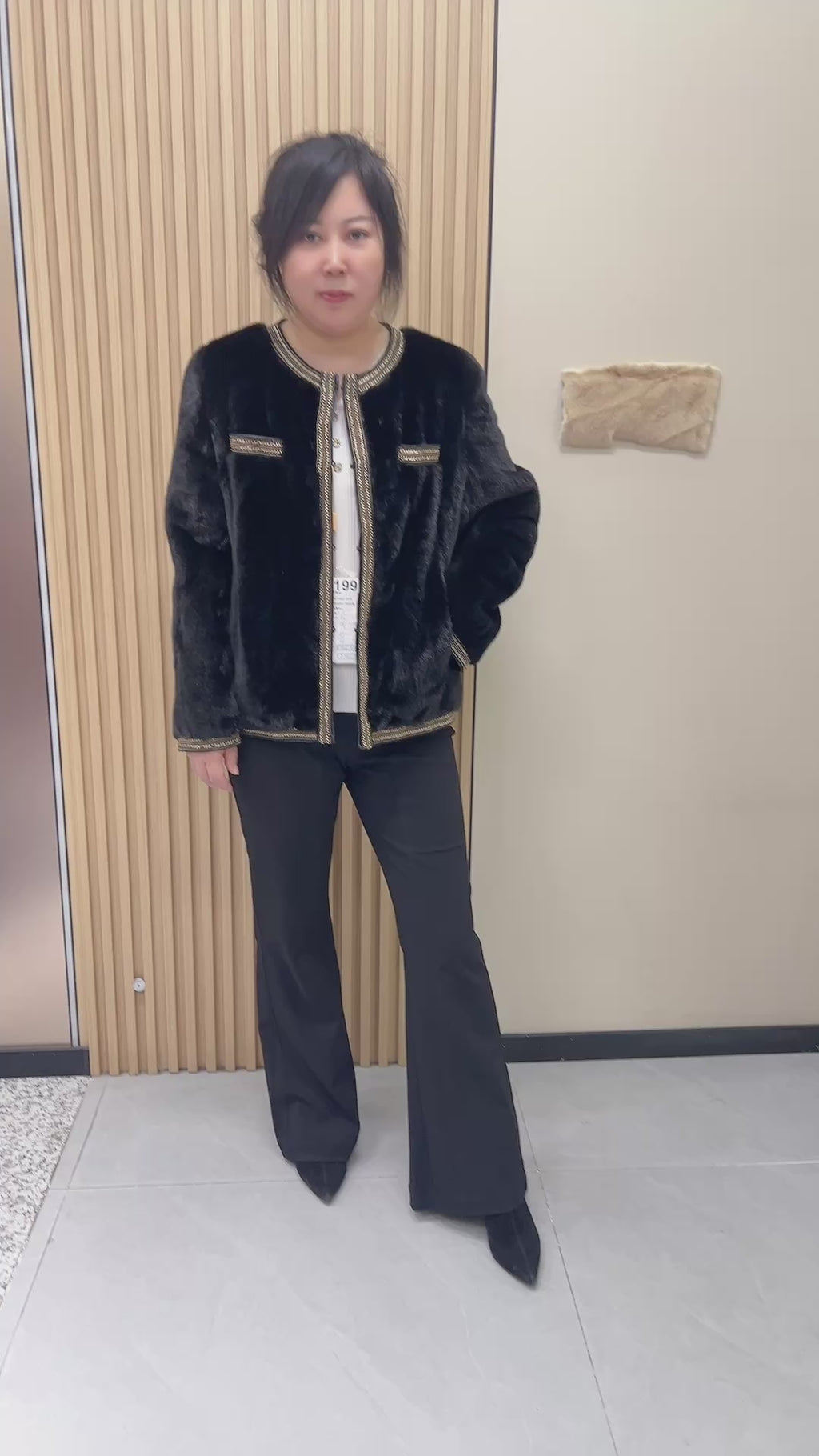 No. 199 Black Mink Fur Coat (Chanel Style)